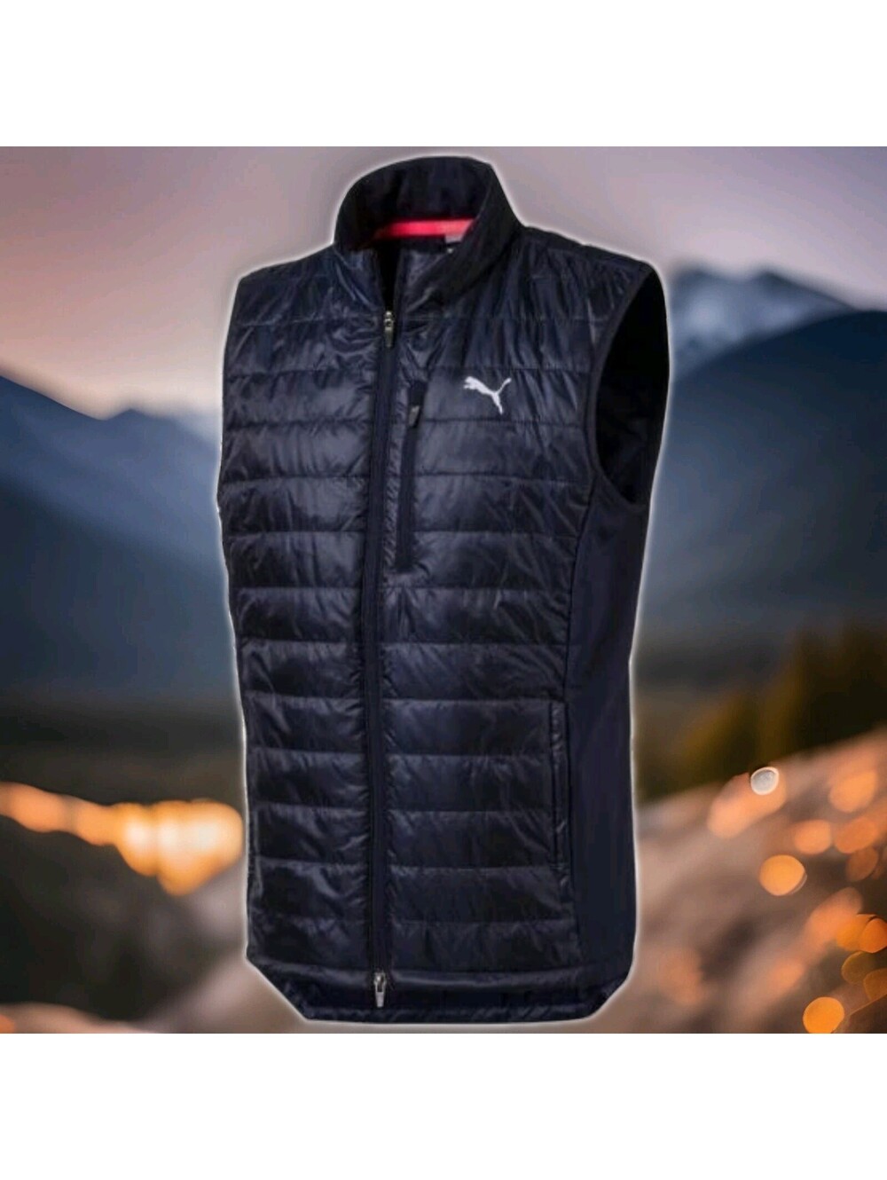 Puma Quilted Primaloft Golf Vest PWRWARM Gilet Jacket Mens Medium Black